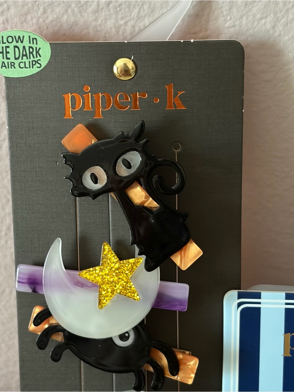 piper•k Halloween Hair Clips and Black Fuzzy Cat Pom - Picture 2 of 5